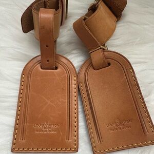 Authentic vintage Louis Vuitton Vachetta Luggage tags